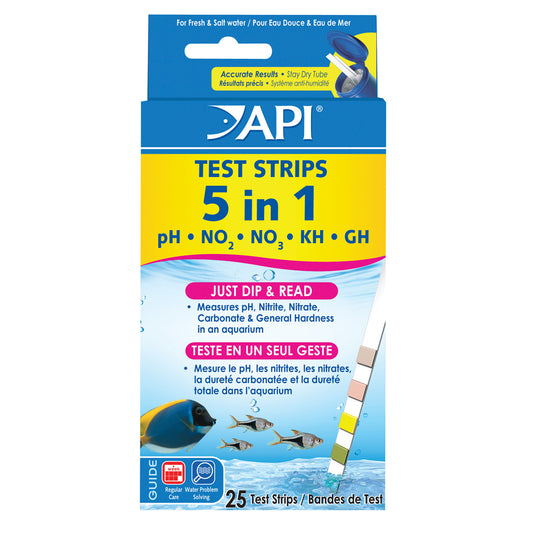 5 in 1 Aquarium Test Strips - 25 pk